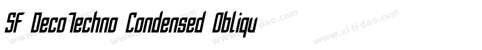 SF DecoTechno Condensed Oblique字体转换
